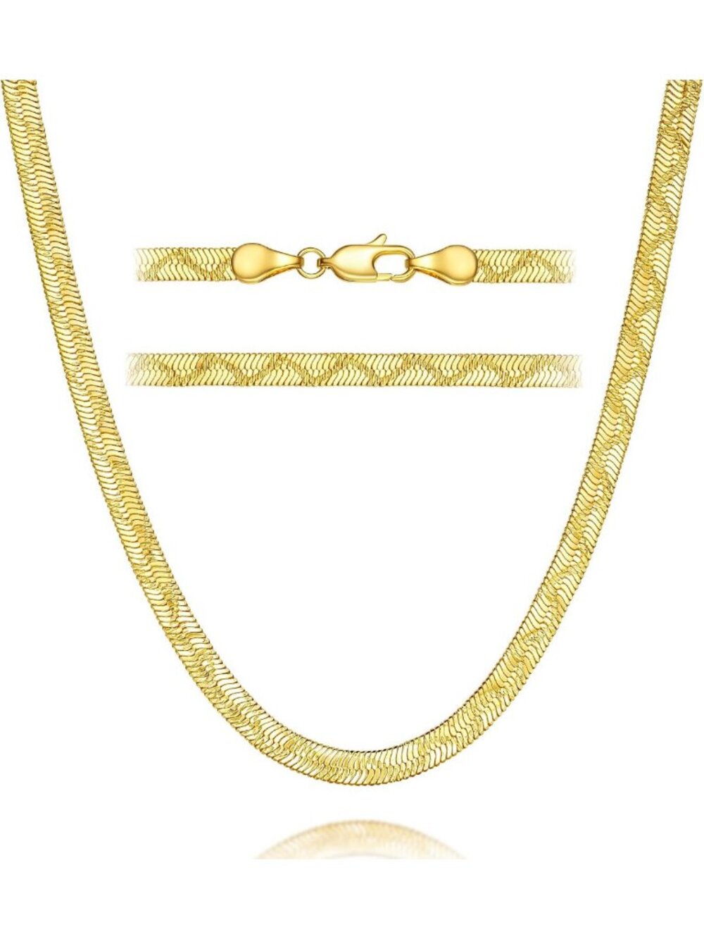 14K Gold Snake Chain Necklace for Women & Men - 4mm Elegant Gold Jewelry